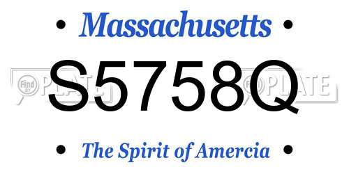 S5758Q Massachusetts License Plate