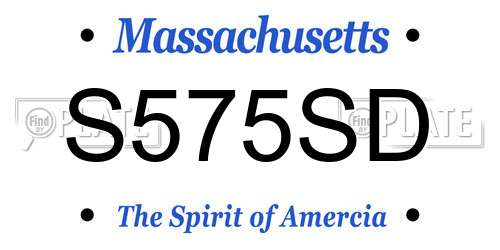 S575SD Massachusetts License Plate