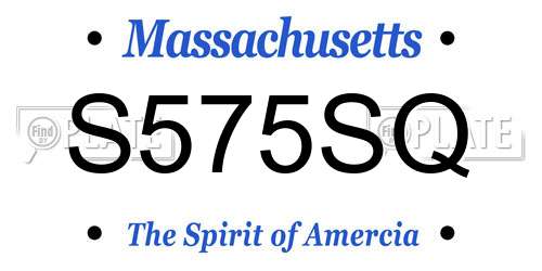 S575SQ Massachusetts License Plate