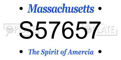 S57657 Massachusetts License Plate