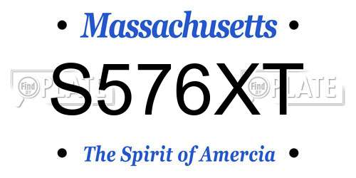 S576XT Massachusetts License Plate