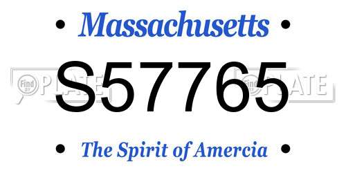 S57765 Massachusetts License Plate