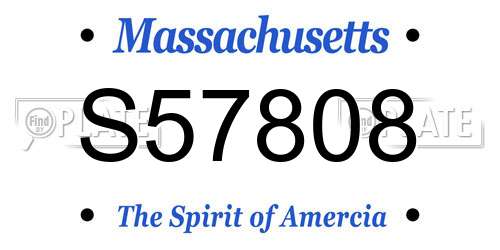 S57808 Massachusetts License Plate