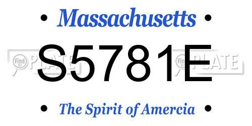 S5781E Massachusetts License Plate