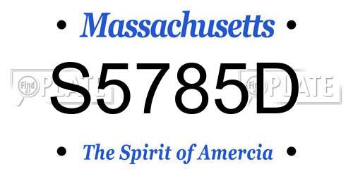 S5785D Massachusetts License Plate