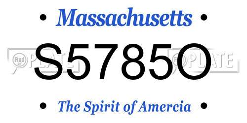 S5785O Massachusetts License Plate