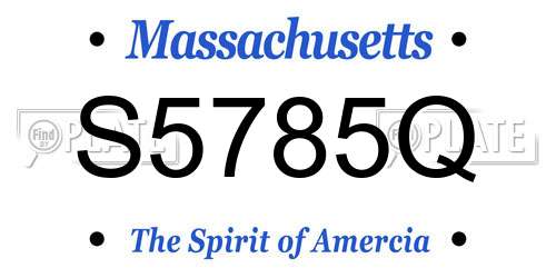 S5785Q Massachusetts License Plate