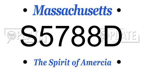 S5788D Massachusetts License Plate