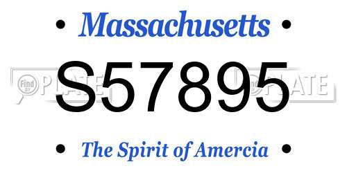 S57895 Massachusetts License Plate