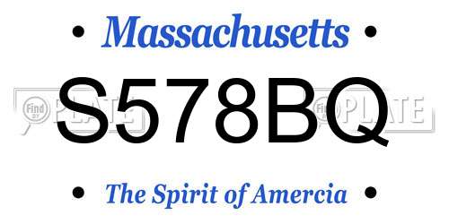 S578BQ Massachusetts License Plate