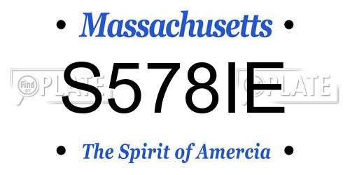 S578IE Massachusetts License Plate