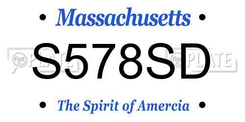 S578SD Massachusetts License Plate