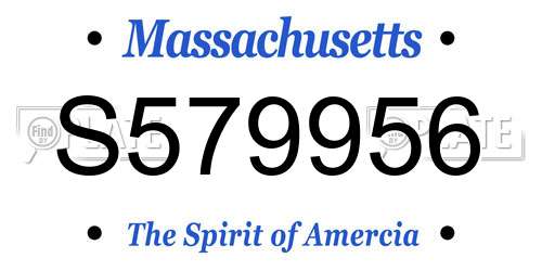S579956 Massachusetts License Plate