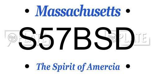 S57BSD Massachusetts License Plate