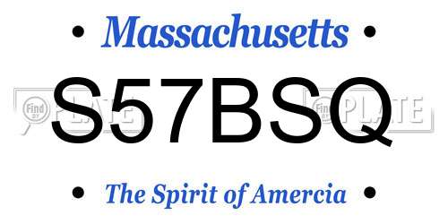 S57BSQ Massachusetts License Plate