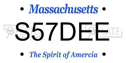 S57DEE Massachusetts License Plate