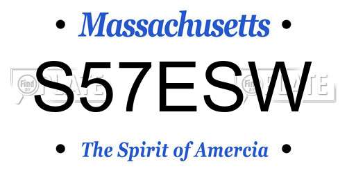 S57ESW Massachusetts License Plate