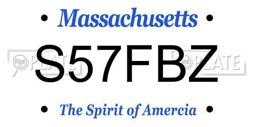 S57FBZ Massachusetts License Plate
