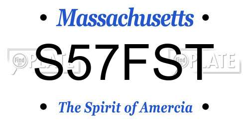 S57FST Massachusetts License Plate