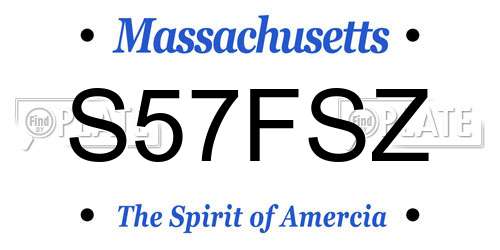 S57FSZ Massachusetts License Plate