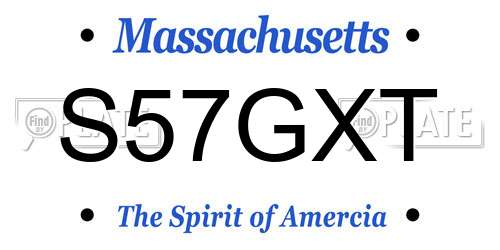 S57GXT Massachusetts License Plate