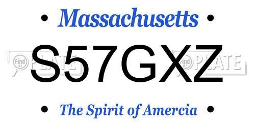 S57GXZ Massachusetts License Plate