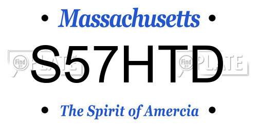 S57HTD Massachusetts License Plate