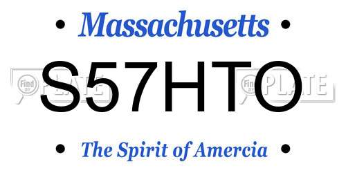 S57HTO Massachusetts License Plate