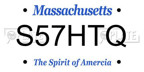S57HTQ Massachusetts License Plate
