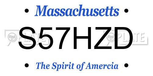 S57HZD Massachusetts License Plate
