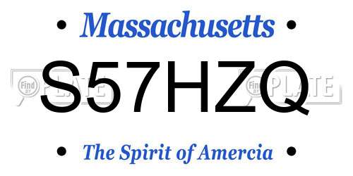 S57HZQ Massachusetts License Plate