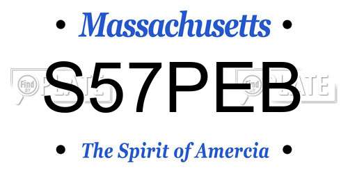 S57PEB Massachusetts License Plate