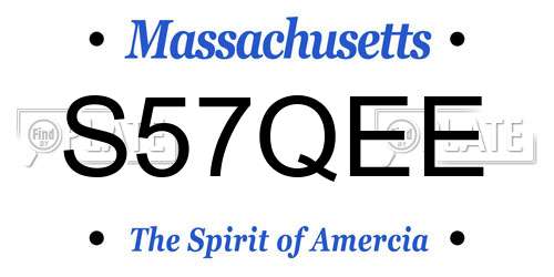 S57QEE Massachusetts License Plate