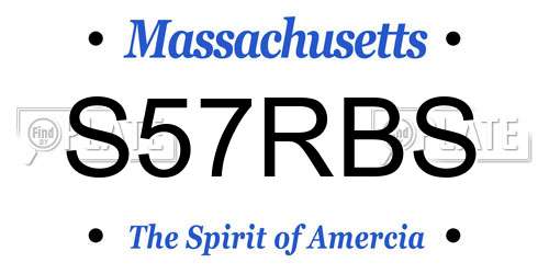 S57RBS Massachusetts License Plate