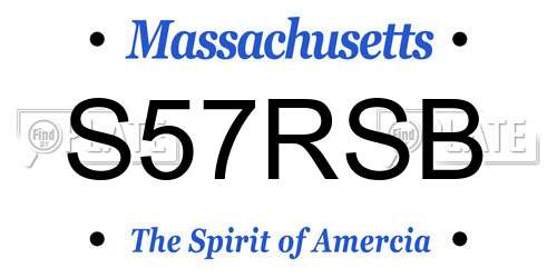 S57RSB Massachusetts License Plate