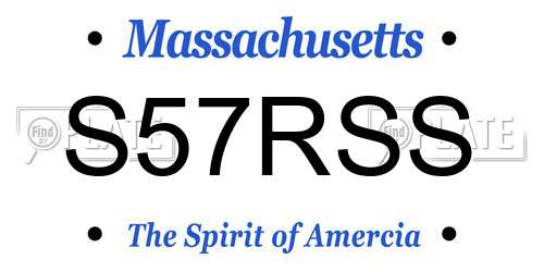S57RSS Massachusetts License Plate