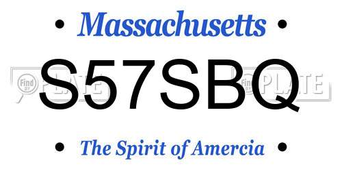 S57SBQ Massachusetts License Plate
