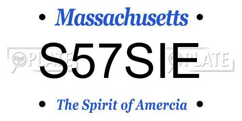 S57SIE Massachusetts License Plate