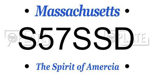 S57SSD Massachusetts License Plate