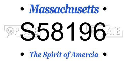 S58196 Massachusetts License Plate