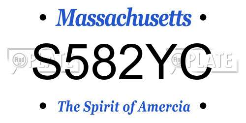S582YC Massachusetts License Plate