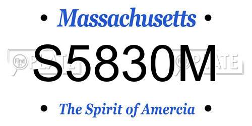 S5830M Massachusetts License Plate