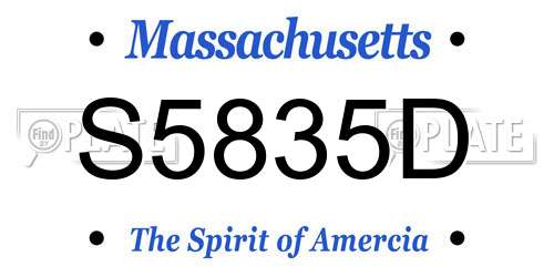 S5835D Massachusetts License Plate