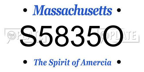 S5835O Massachusetts License Plate