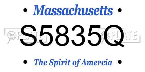 S5835Q Massachusetts License Plate