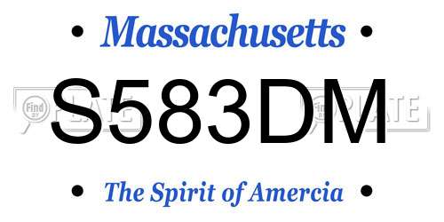 S583DM Massachusetts License Plate