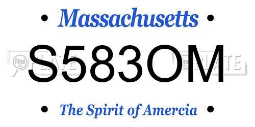S583OM Massachusetts License Plate