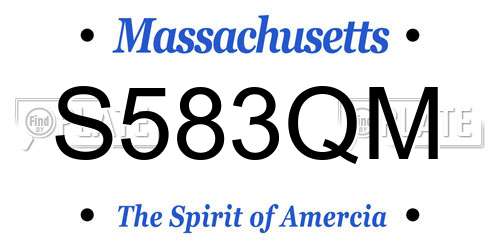 S583QM Massachusetts License Plate