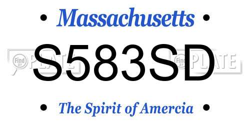S583SD Massachusetts License Plate