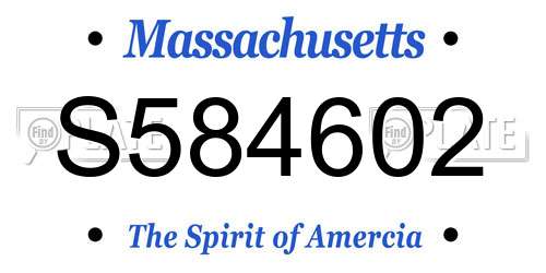 S584602 Massachusetts License Plate